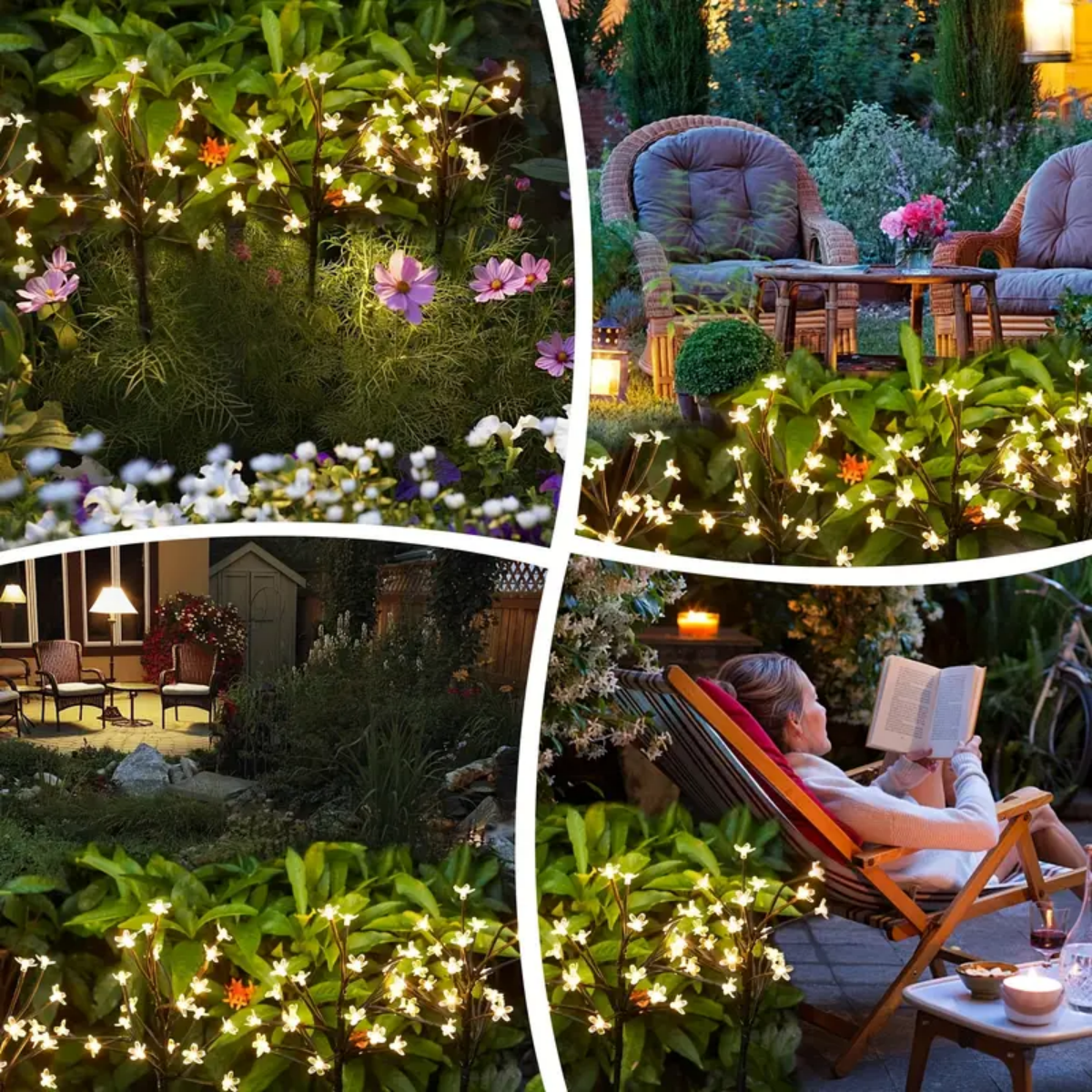 Solar Powered LED Cherry Blossom Tree Branch Lights Outdoor Waterproof With Lighting Modes For Fair 4
