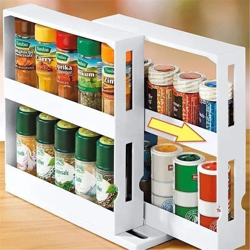 Multi-Function Rotate Spice Storage Rack for Kitchen