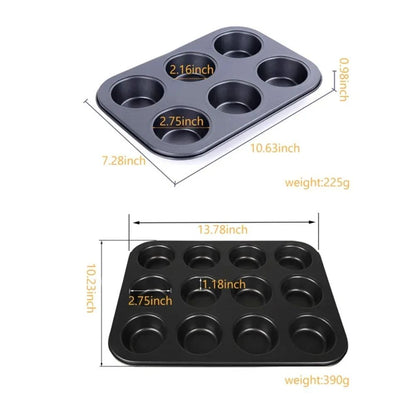 Premium Square Cupcake  Muffin Baking Pan  612Cup Carbon Steel Nonstick Baking Pan 1