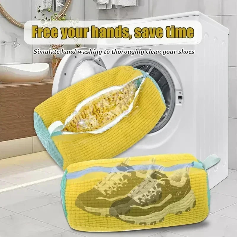Machine Washable Shoe Washing And Drying Bag Durable Polyester Laundry Protector For Shoes With Adj 1