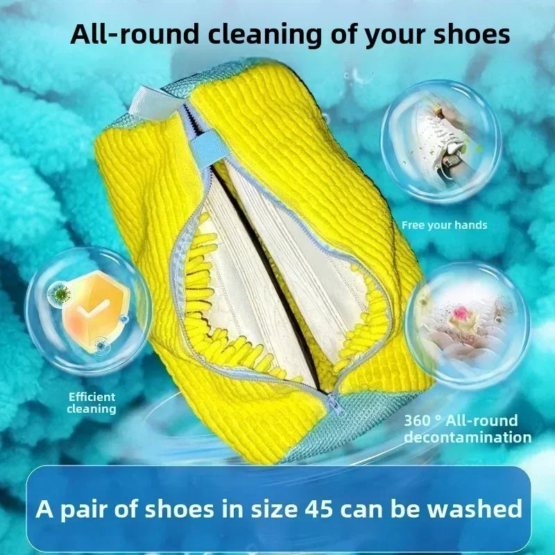 Machine Washable Shoe Washing And Drying Bag Durable Polyester Laundry Protector For Shoes With Adj 2