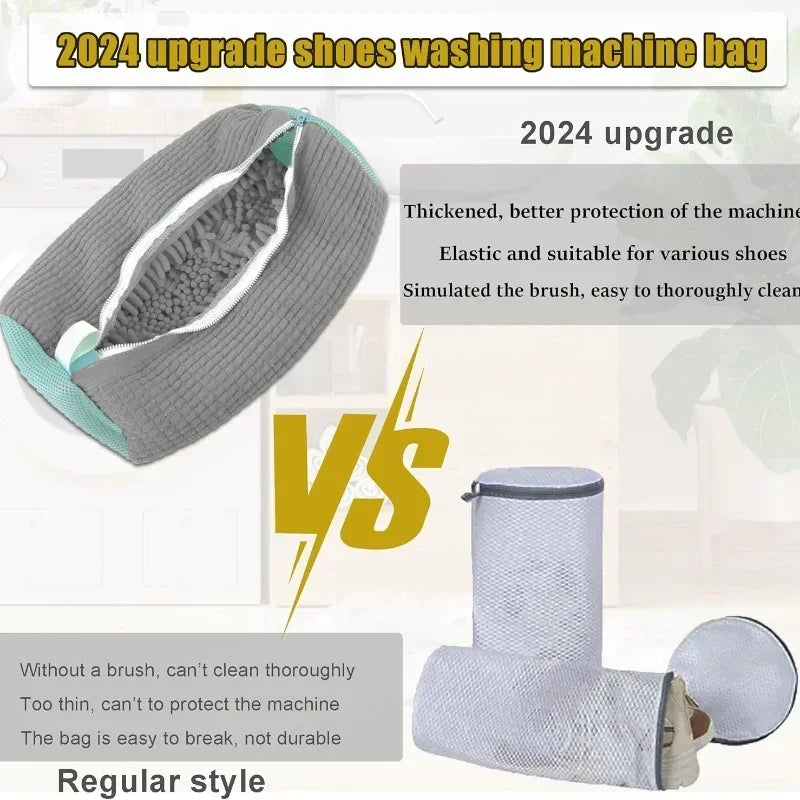 Machine Washable Shoe Washing And Drying Bag Durable Polyester Laundry Protector For Shoes With Adj 5