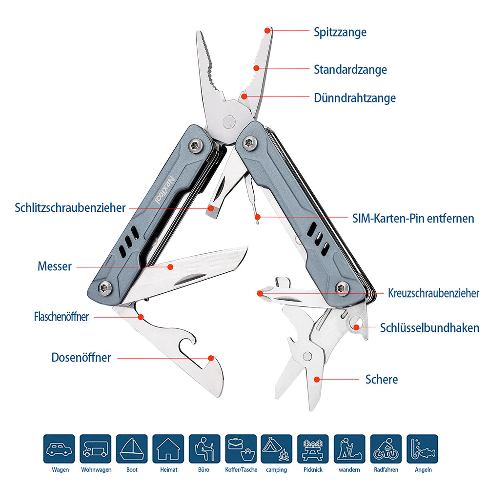 Compact Multi Tool Mini Sailor Pliers Folding Knife With Outdoor Scissors Wire Cutters And EDC Card 5