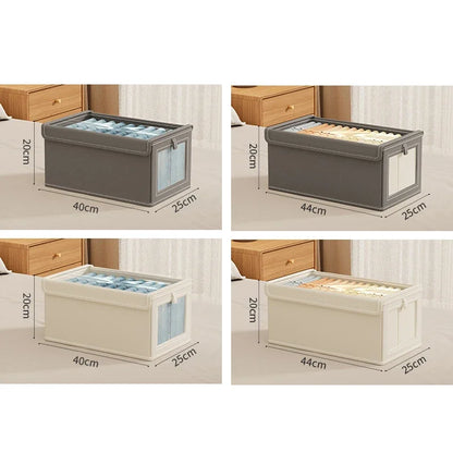 Large Foldable Canvas Storage Box With Clear Window Organize And Store Clothing SpaceSaving Home Cl 4