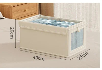 Large Foldable Canvas Storage Box With Clear Window Organize And Store Clothing SpaceSaving Home Cl 6
