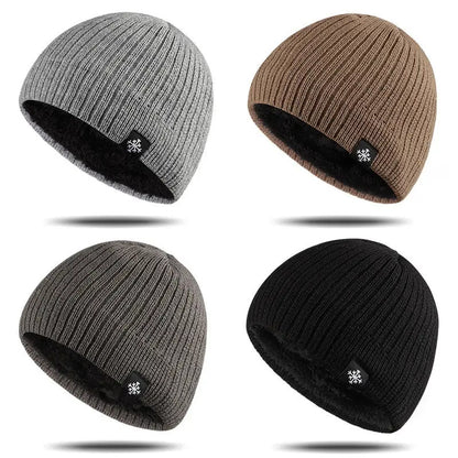 Windproof and Warm Autumn and Winter Thick Wool Blended Knitted Hats for Men and Women Outdoor Wear