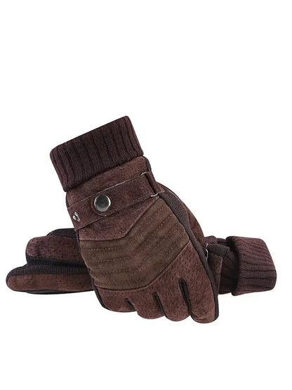 Mens Winter Gloves Cycling Motorcycle Leather Touch Screen Windproof Warm AntiSlip Insulation 1
