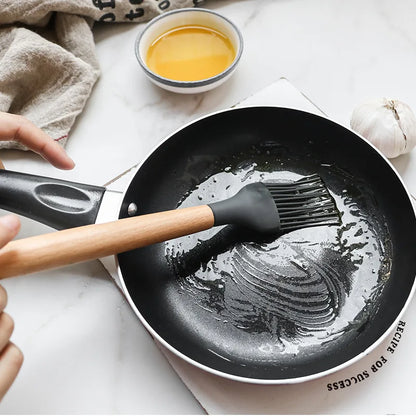 NonStick Cooking Tools  Mint Green Silicone Kitchen Utensils Set With Wooden Handle Utensil Holder  5