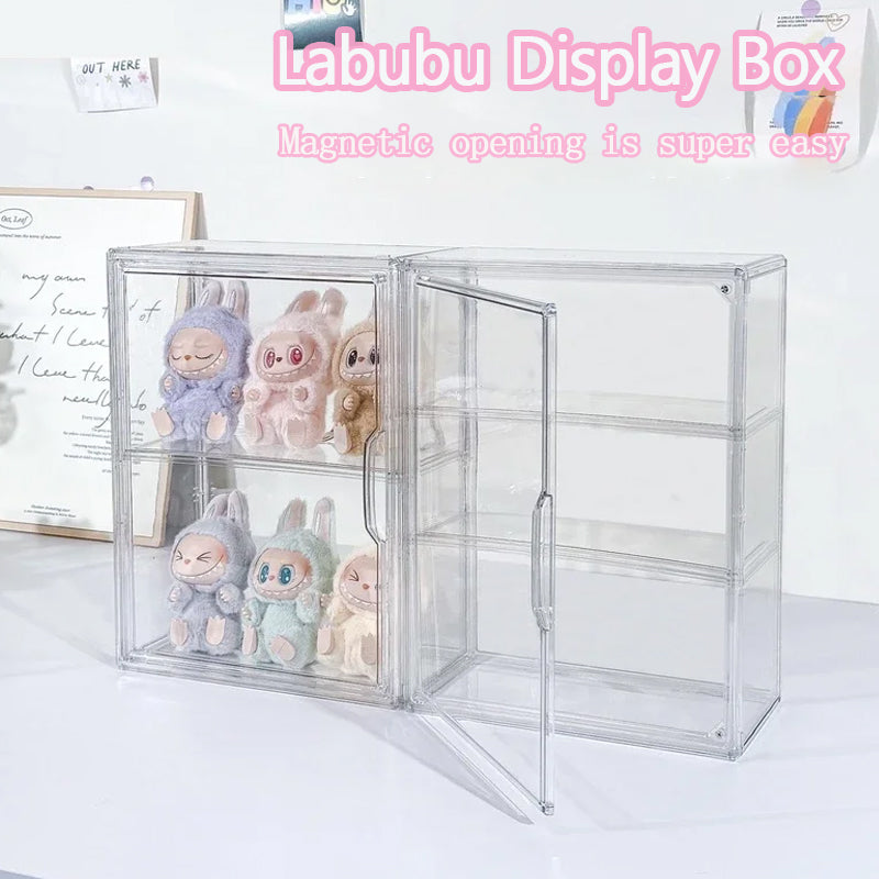 New Labubu Storage Box Transparent Acrylic Display Boxes Dustproof Doll Figure Organizer Blind Box  1