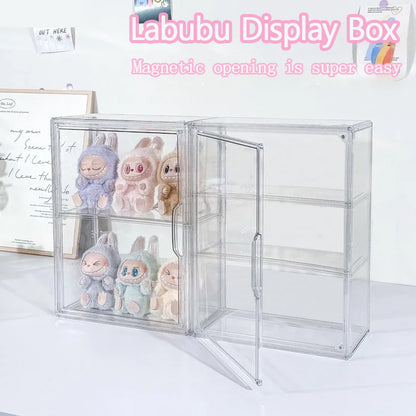 New Labubu Storage Box Transparent Acrylic Display Boxes Dustproof Doll Figure Organizer Blind Box  1