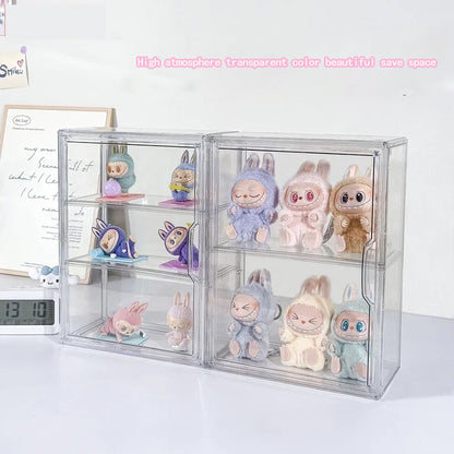New Labubu Storage Box Transparent Acrylic Display Boxes Dustproof Doll Figure Organizer Blind Box  3
