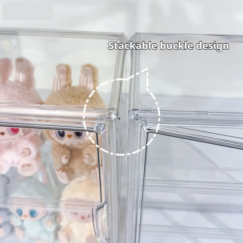 New Labubu Storage Box Transparent Acrylic Display Boxes Dustproof Doll Figure Organizer Blind Box  5