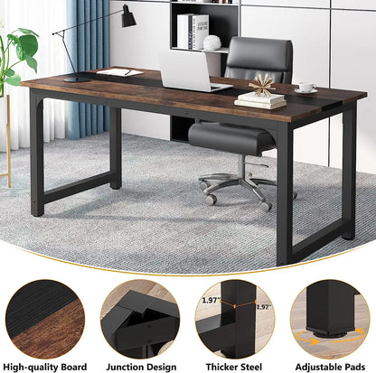 Large Office Desk Computer Table Tribesigns Modern Writing Desk Workstation For Home Offices Study  3