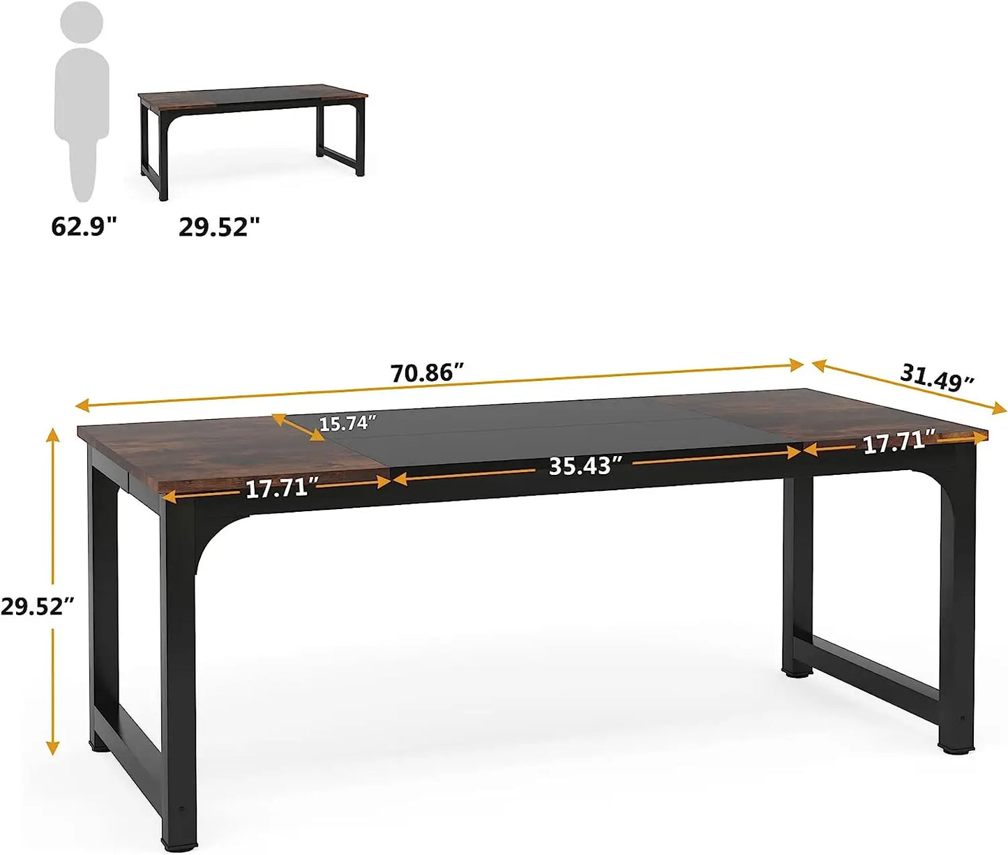 Large Office Desk Computer Table Tribesigns Modern Writing Desk Workstation For Home Offices Study  4