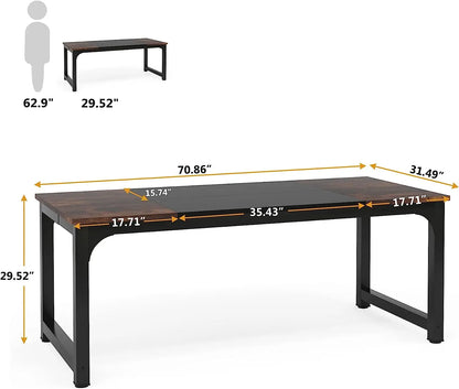 Large Office Desk Computer Table Tribesigns Modern Writing Desk Workstation For Home Offices Study  4