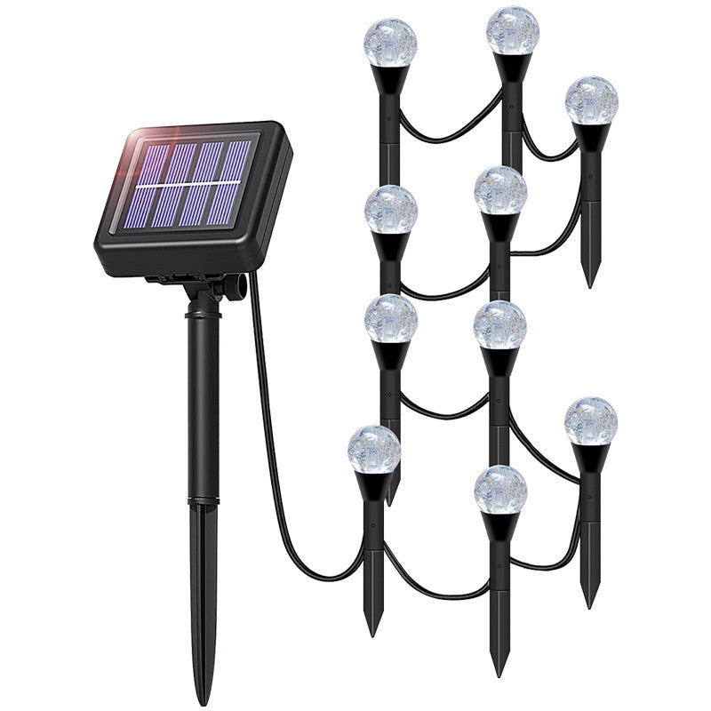 RGB LED Solar Lights For Outdoor Garden Spherical Bubble Ball Lights With Light Modes For Pathway A 1