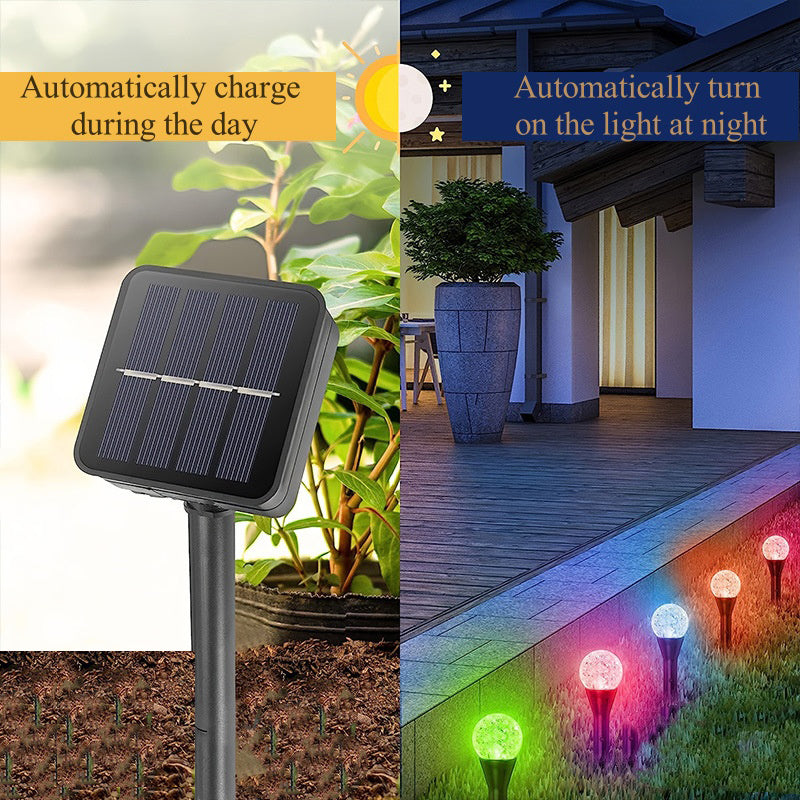 RGB LED Solar Lights For Outdoor Garden Spherical Bubble Ball Lights With Light Modes For Pathway A 3