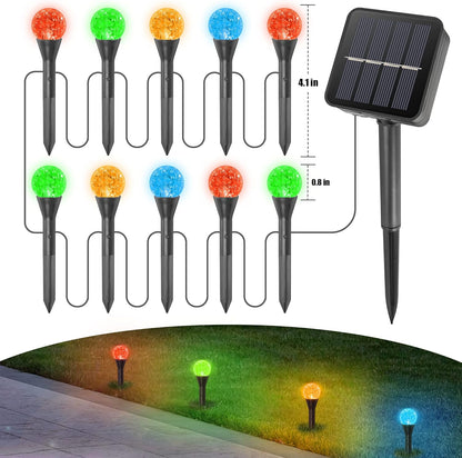 RGB LED Solar Lights For Outdoor Garden Spherical Bubble Ball Lights With Light Modes For Pathway A 5