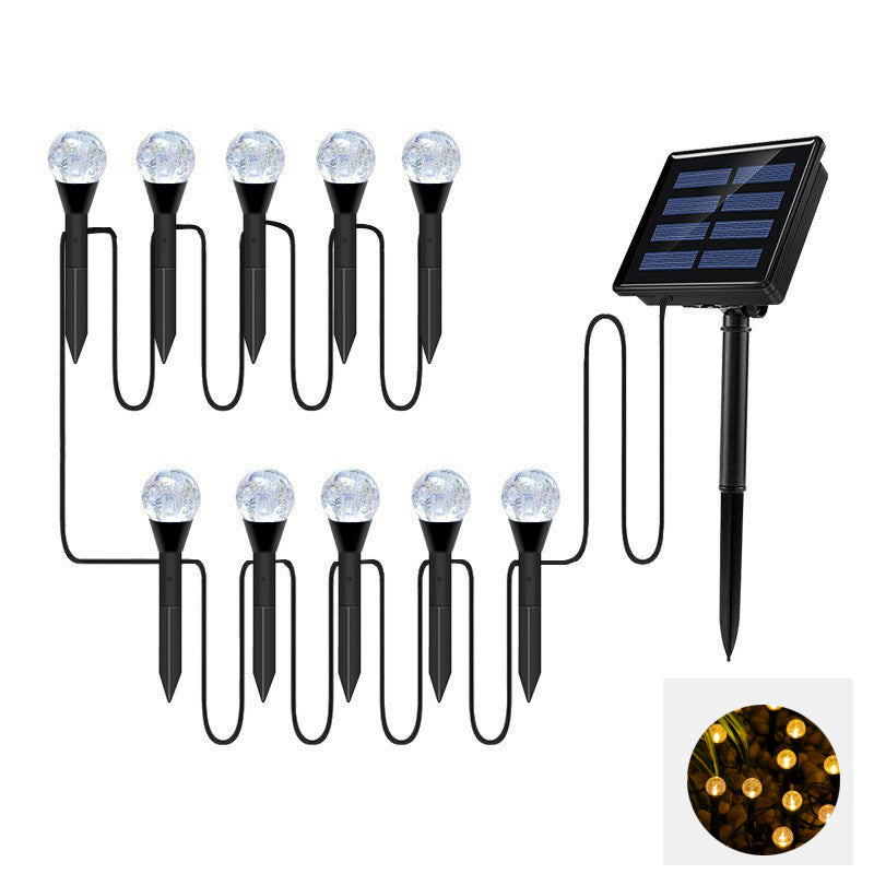 RGB LED Solar Lights For Outdoor Garden Spherical Bubble Ball Lights With Light Modes For Pathway A 7