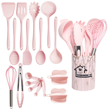 Practical Silicone Kitchenware Set, Turner Spatula Measuring Spoon, Food Grade Cookware Utensils