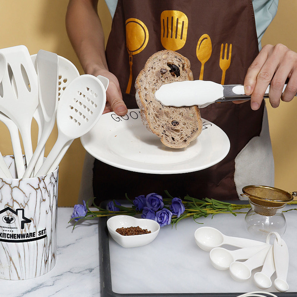 Practical Silicone Kitchenware Set Turner Spatula Measuring Spoon Food Grade Cookware Utensils 5
