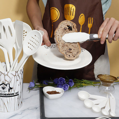 Practical Silicone Kitchenware Set Turner Spatula Measuring Spoon Food Grade Cookware Utensils 5