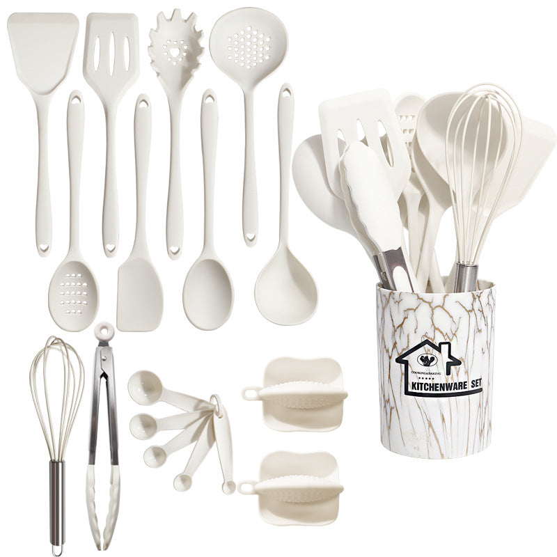 Practical Silicone Kitchenware Set Turner Spatula Measuring Spoon Food Grade Cookware Utensils 7