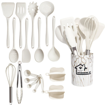 Practical Silicone Kitchenware Set Turner Spatula Measuring Spoon Food Grade Cookware Utensils 7
