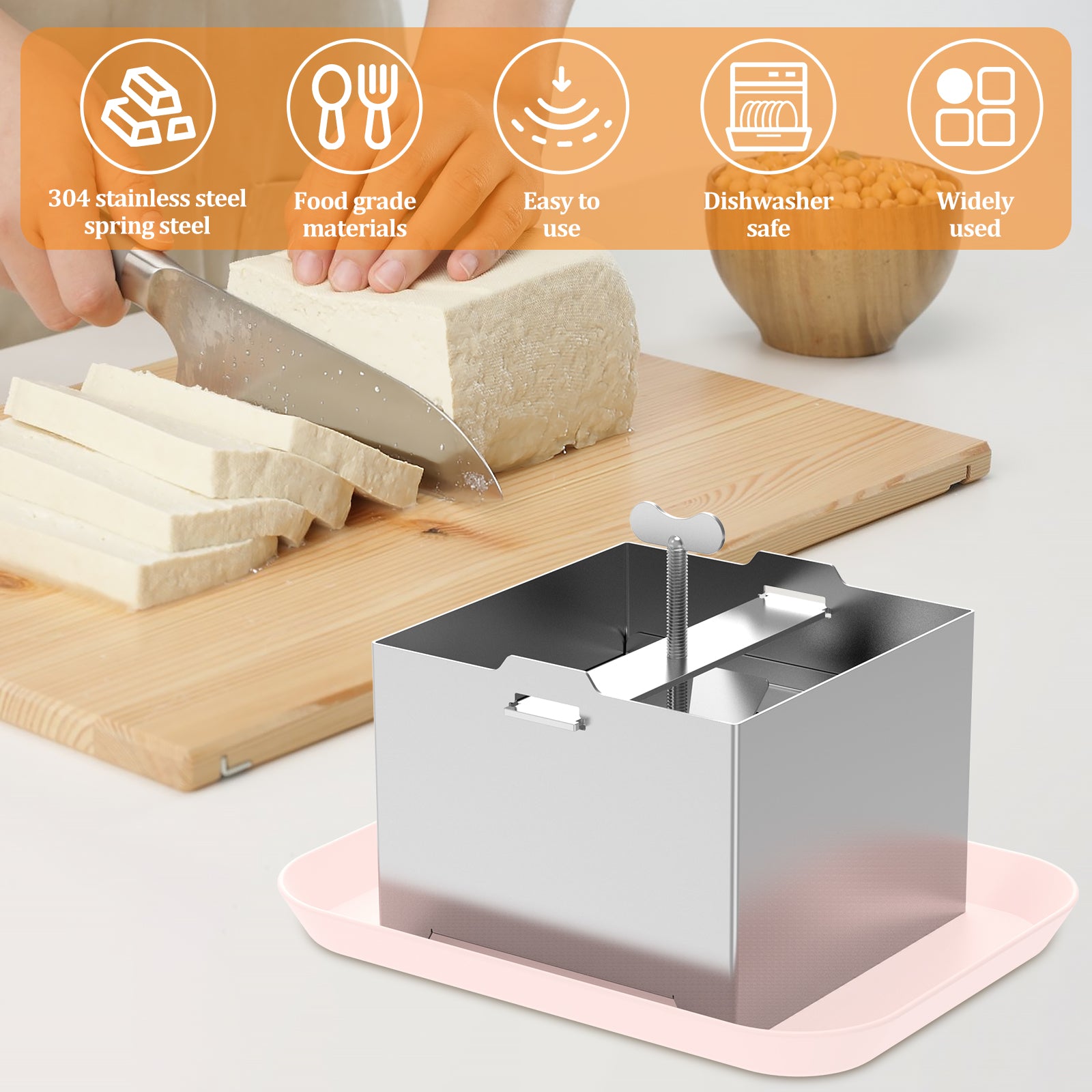Homemade Tofu Mold Kit, Tofu Press Mould, Food Grade Stainless Steel Cheese Maker