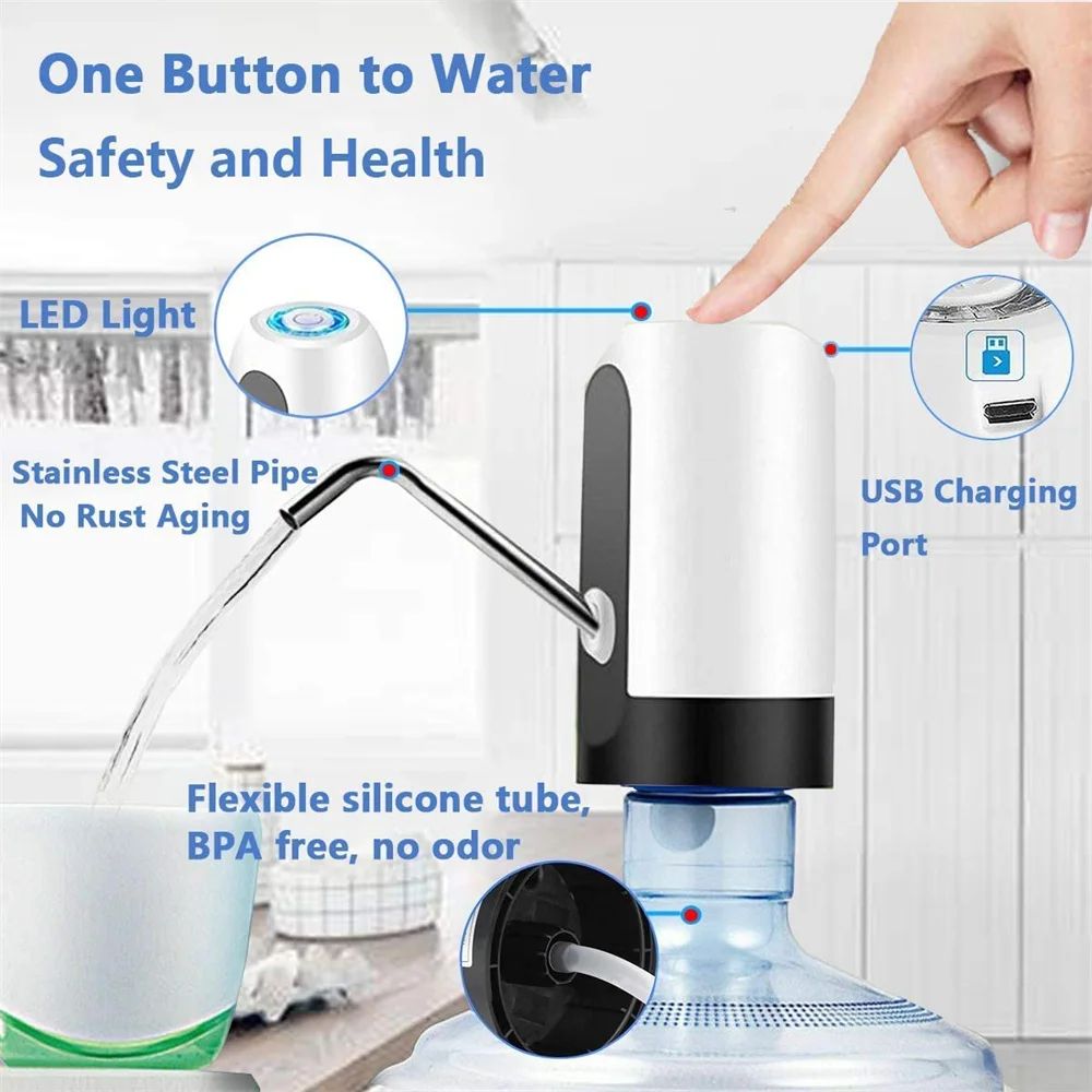 Premium USBRechargeable Portable Water Dispenser Pump For 5 Gallon Bottles  Quick  Easy Electric Wa 2