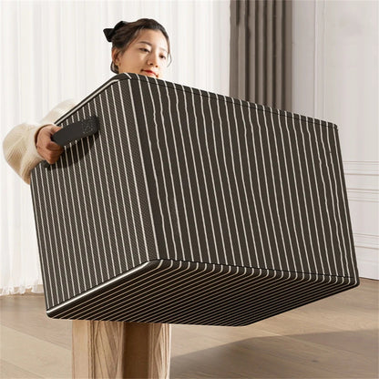 Large Capacity Storage Box, Portable Clothes Organizer With Handles, Foldable Dustproof Quilt Zipper Container