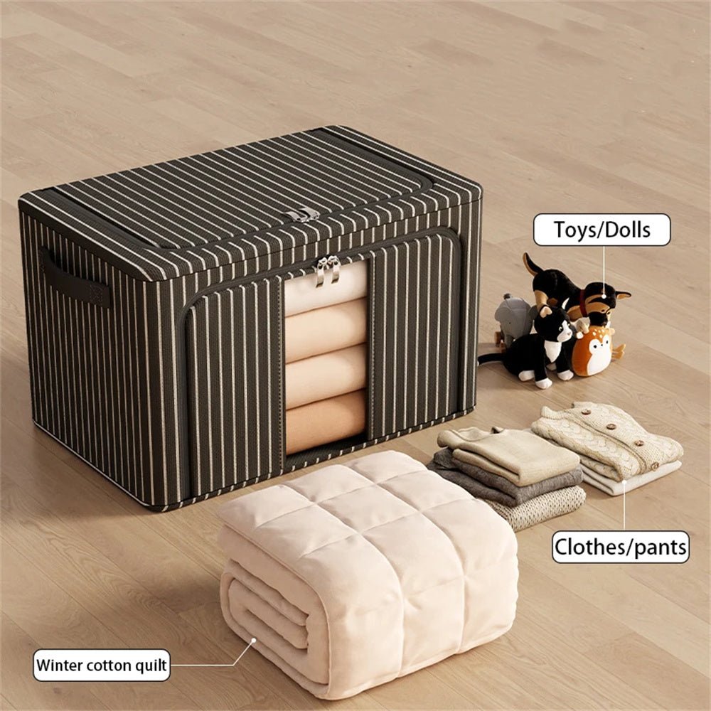Large Capacity Storage Box Portable Clothes Organizer With Handles Foldable Dustproof Quilt Zipper  3