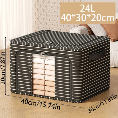 Large Capacity Storage Box Portable Clothes Organizer With Handles Foldable Dustproof Quilt Zipper  5