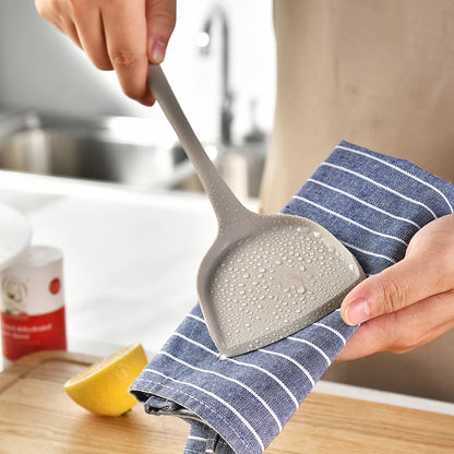 Silicone Kitchenware Set, Khaki Turner Spatula, Soup Spoon & Cooking Tools, Food Grade Utensils for Cooking and Serving