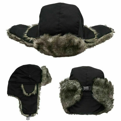 Mens Winter Trapper Aviator Trooper Earflap Warm Waterproof Ski Hat Bomber Cap Warm Ear Protectors Hats