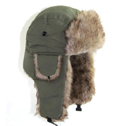 Mens Winter Trapper Aviator Trooper Earflap Warm Waterproof Ski Hat Bomber Cap Warm Ear Protectors  4