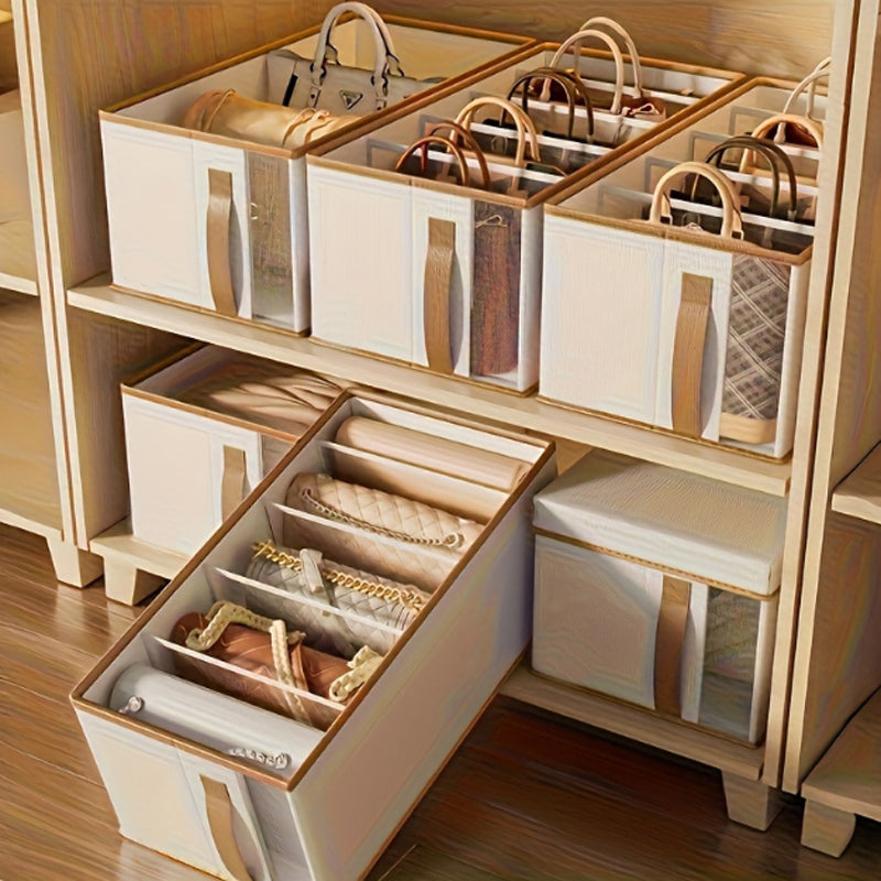 Large Capacity Handbag Organizer Box, Multi-purpose Open Top Storage Box for Wardrobe, Clothes, Pants Storage Bins