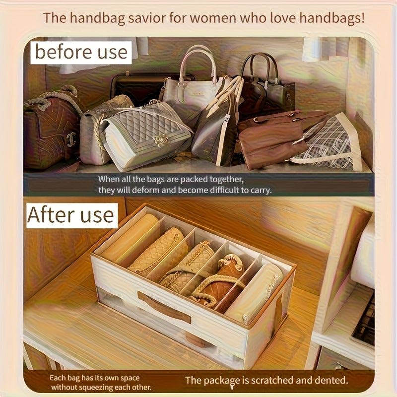 Large Capacity Handbag Organizer Box Multipurpose Open Top Storage Box For Wardrobe Clothes Pants S 4