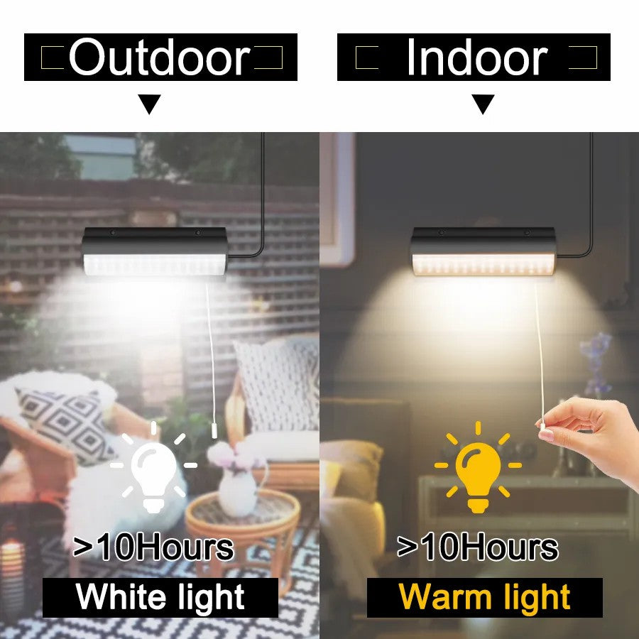 Solar Pendant Lights with Pull Wire Switch, LED Solar Lights for Patio, Porch, Barn, Farmhouse, and Outdoor Spaces