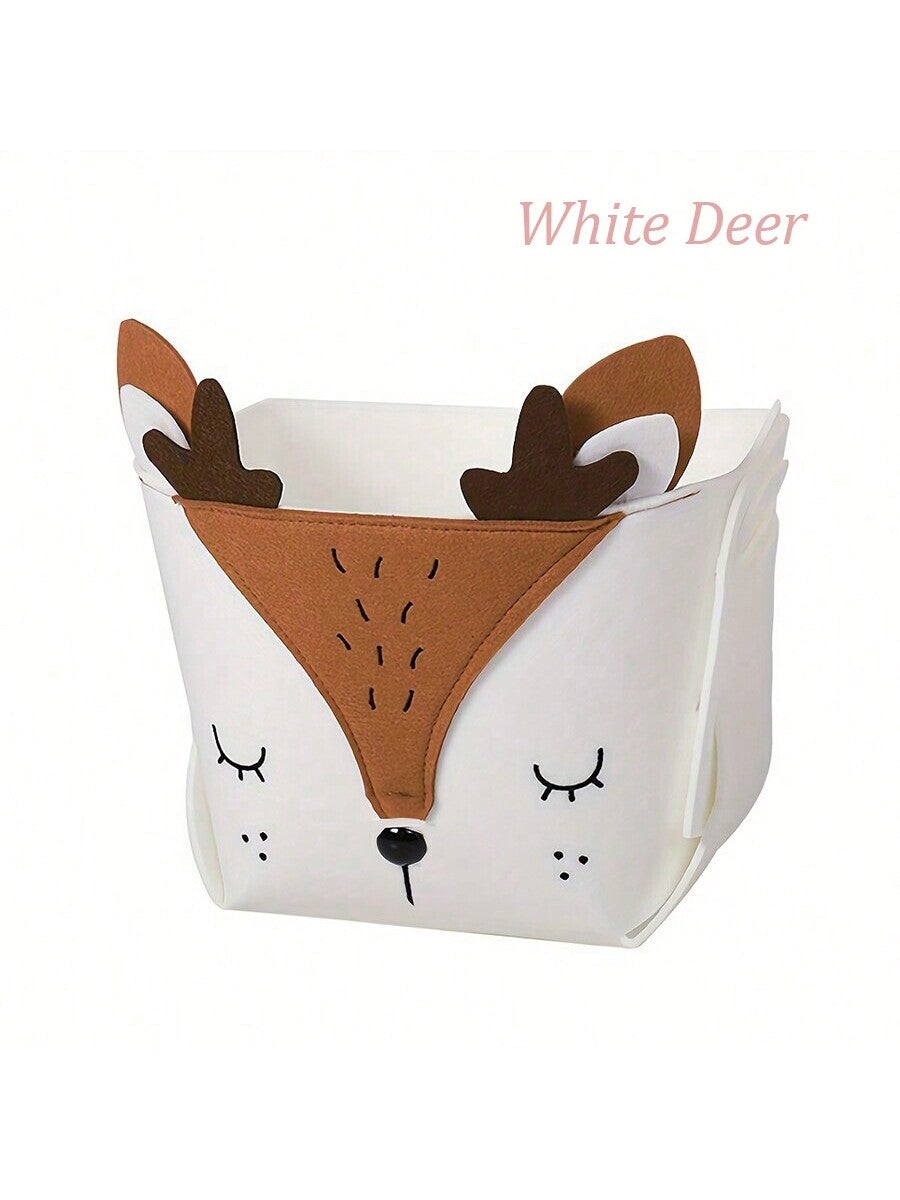 Cute Cartoon Animal DIY Storage Box Felt Fabric Fold Able Storage Basket For Nursery Toys Organizer 3