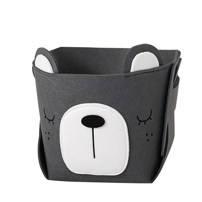 Cute Cartoon Animal DIY Storage Box Felt Fabric Fold Able Storage Basket For Nursery Toys Organizer 5
