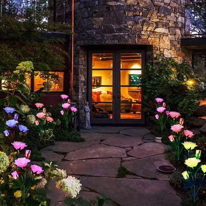 Outdoor Solar Rose LED Light Garden Yard Path Lighting Landscape Decoration Light 5