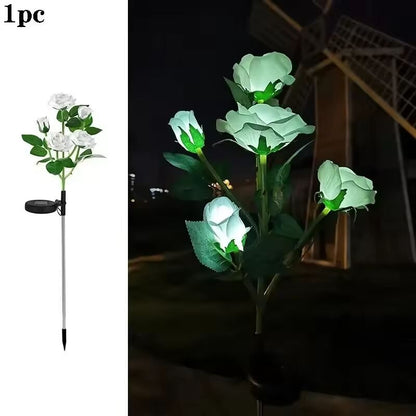 Outdoor Solar Rose LED Light Garden Yard Path Lighting Landscape Decoration Light 8