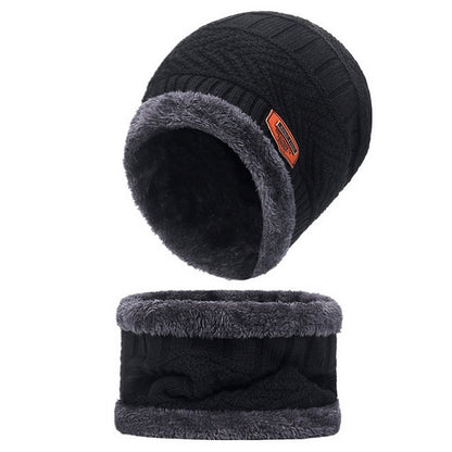 Knit Winter Hat For Men And Women Velvet Coral Fleece Scarf Thick Plus Velvet Neck Protect Cap For  7