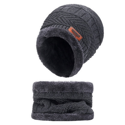 Knit Winter Hat For Men And Women Velvet Coral Fleece Scarf Thick Plus Velvet Neck Protect Cap For  9