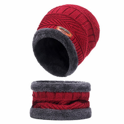 Knit Winter Hat For Men And Women Velvet Coral Fleece Scarf Thick Plus Velvet Neck Protect Cap For  10