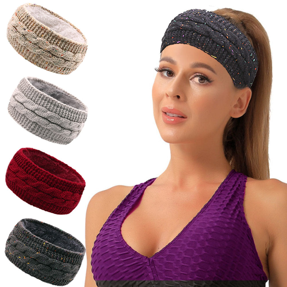 Thick Headband, Winter Velvet Knitted Windproof Ear Protection for Ultimate Comfort