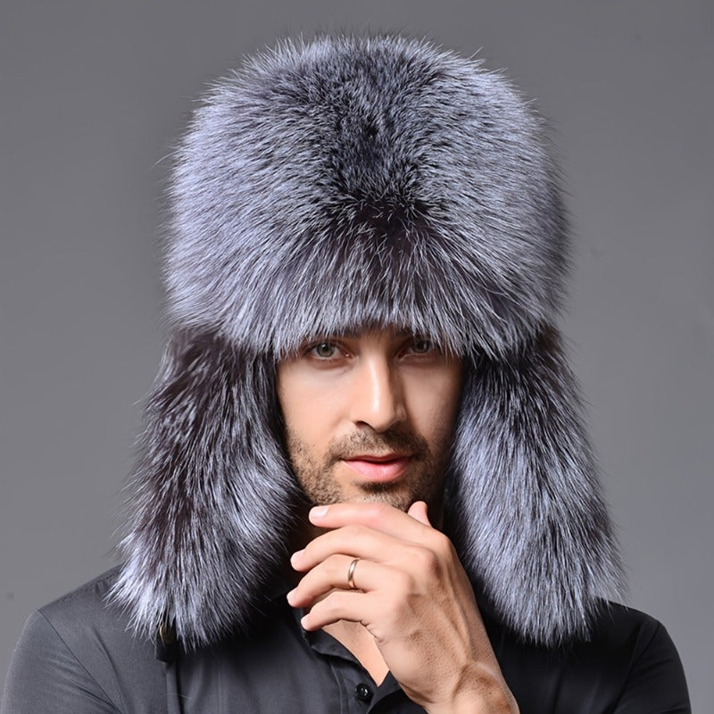 Warm Hat Faux Fur Mens Bomber Cap Thickened Russian Winter Hat 4