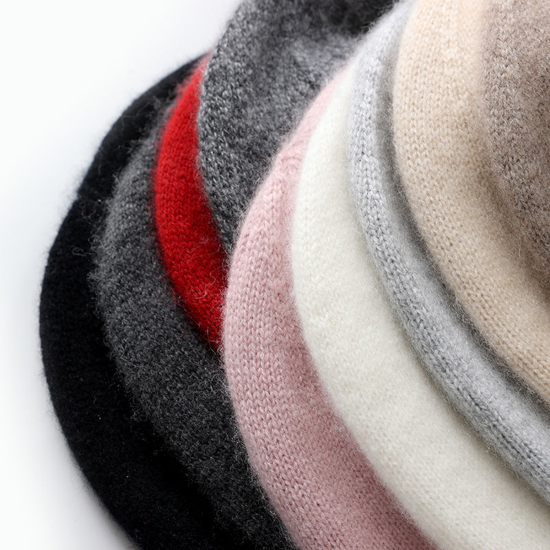 Outdoor Winter Cashmere Knitted Beanie Hat Solid Color Unisex Warm Hedging Cap For Men And Women 1