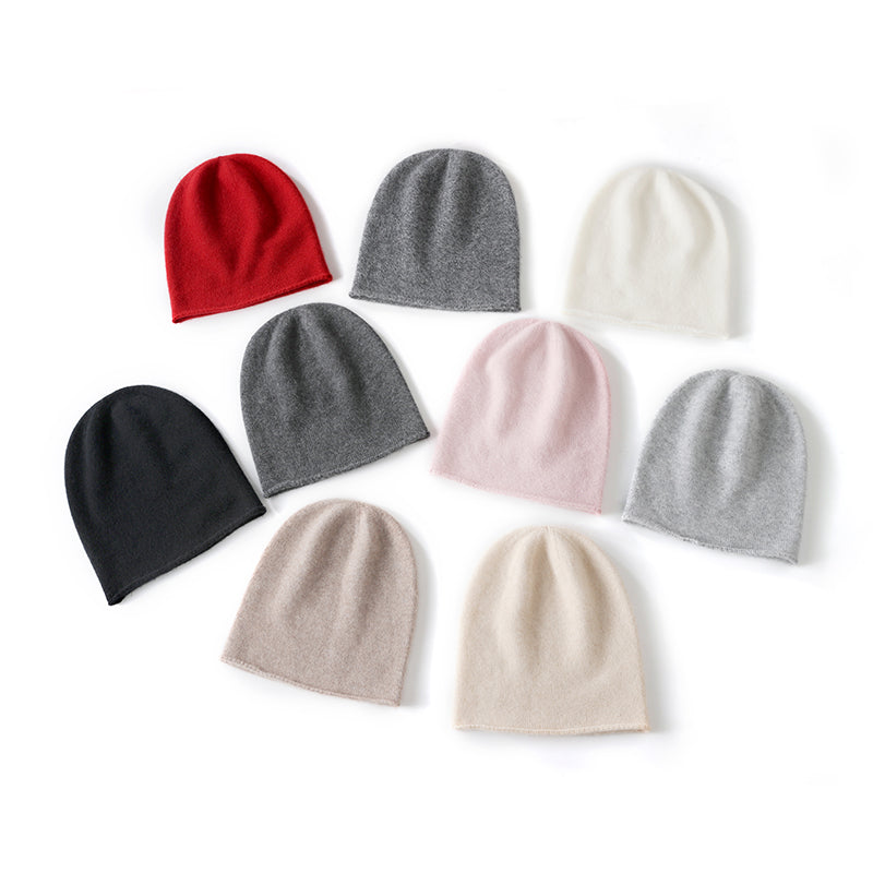 Outdoor Winter Cashmere Knitted Beanie Hat Solid Color Unisex Warm Hedging Cap For Men And Women 3